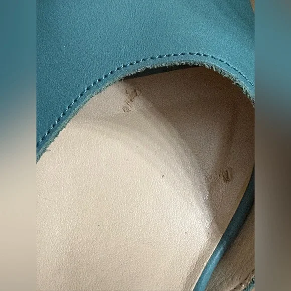 Nine West Teal and Leopard Print Wedge Shoes - Picture 4 of 6